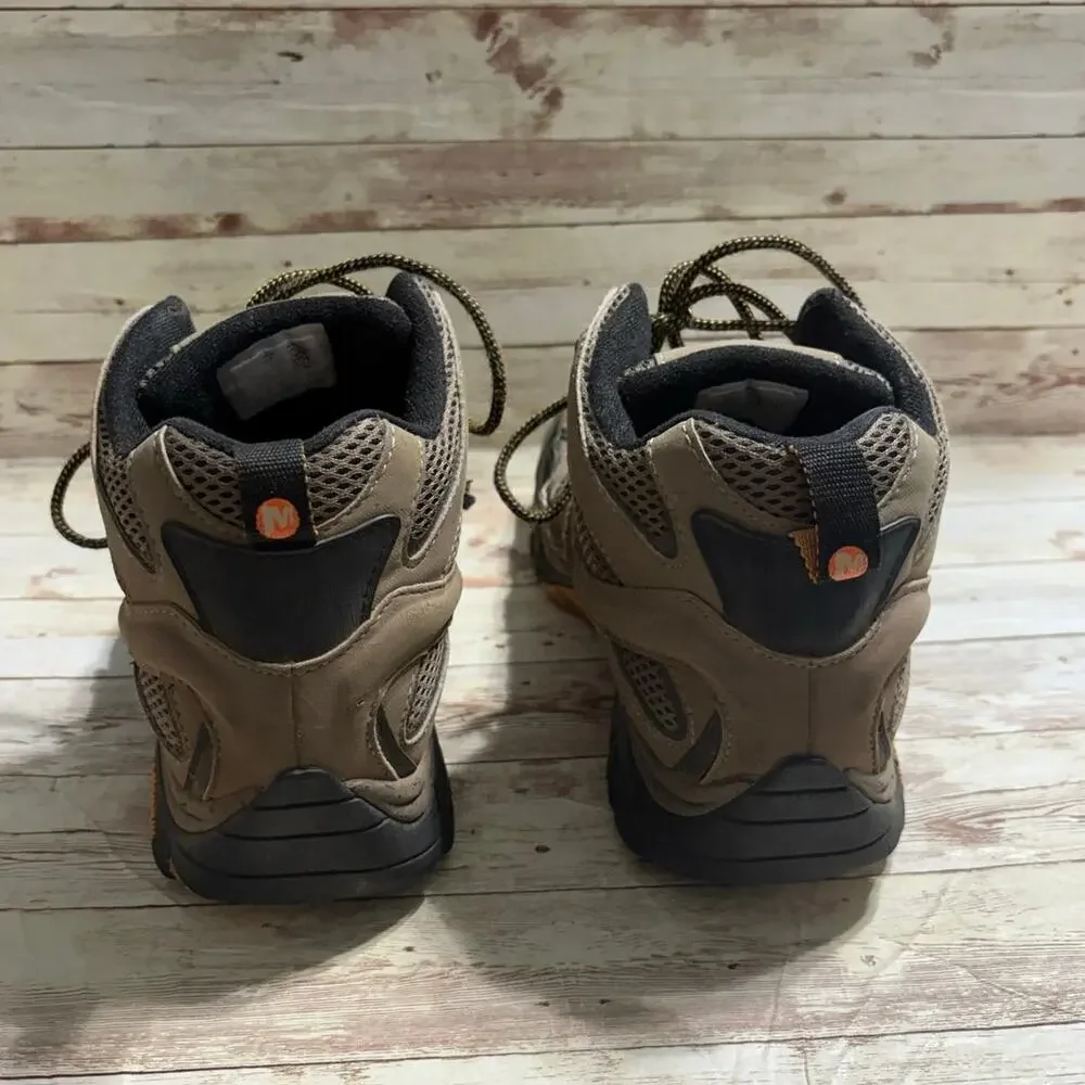 Merrell Moab Mid Hiking Boots Men's Size 11 Vibram Rubber Lug Outsole Walnut